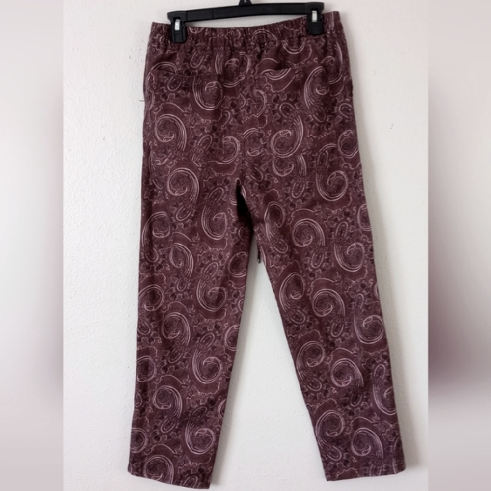 NWT Zara Women's Paisley Print Straight Pants. Size S. Color Purple.